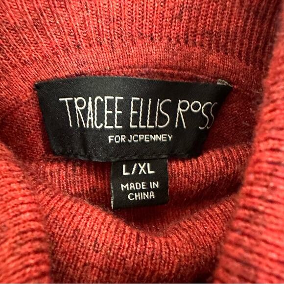 Tracee Ellis Ross Heathered Persimmon Knit Turtleneck Sweater Dress Size XL - Picture 5 of 8
